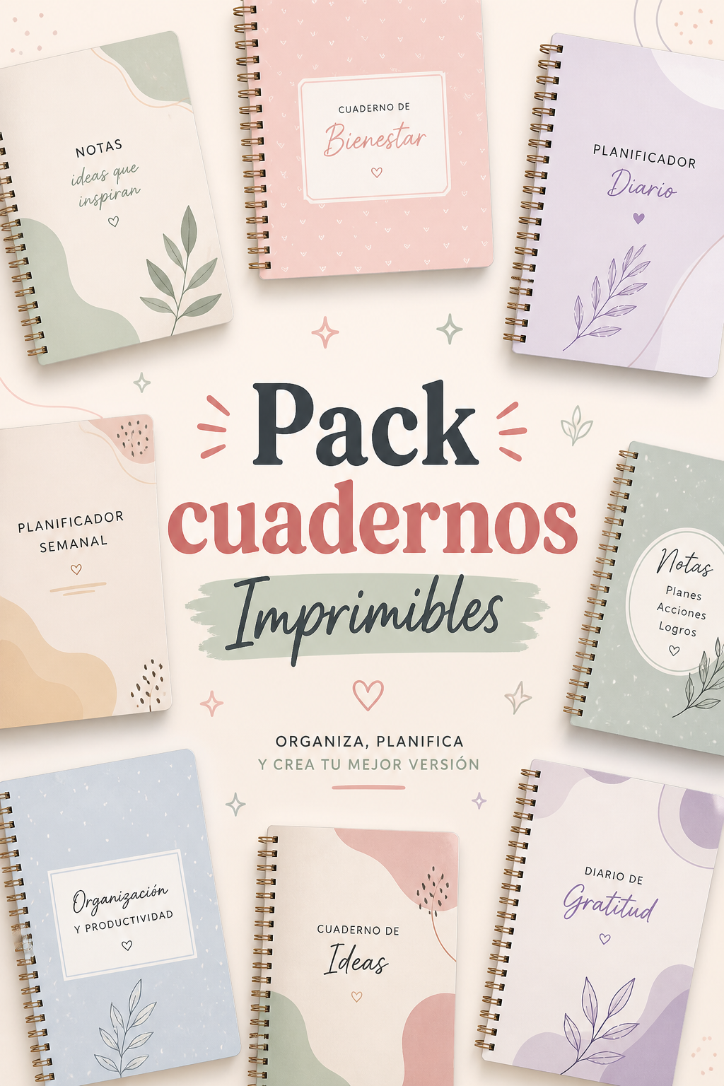 Pack de Cuadernos Imprimibles: +300 modelos de cuadernos listos para imprimir